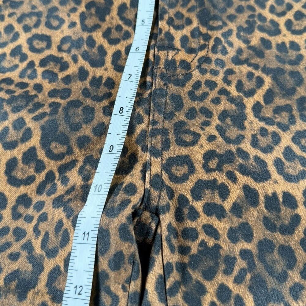 7 For All Mankind Leopard Print Kick Flare Jeans SZ 26 Stretch Animal Crop NWOT - Picture 4 of 8